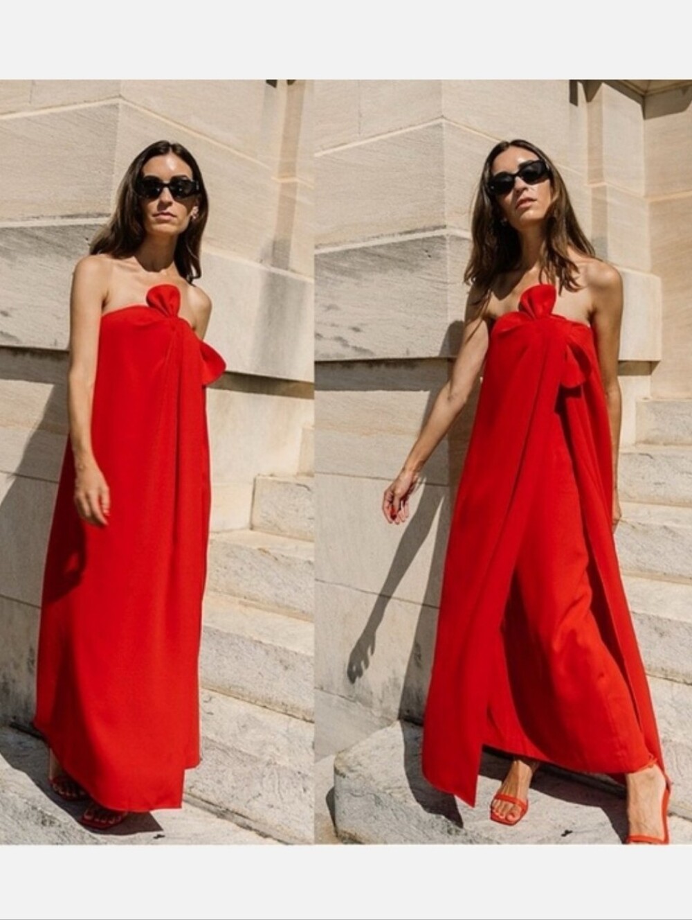 Antonio Melani x Elizabeth Damrich Radziwill Full Length Crepe Dress Size 10 Red